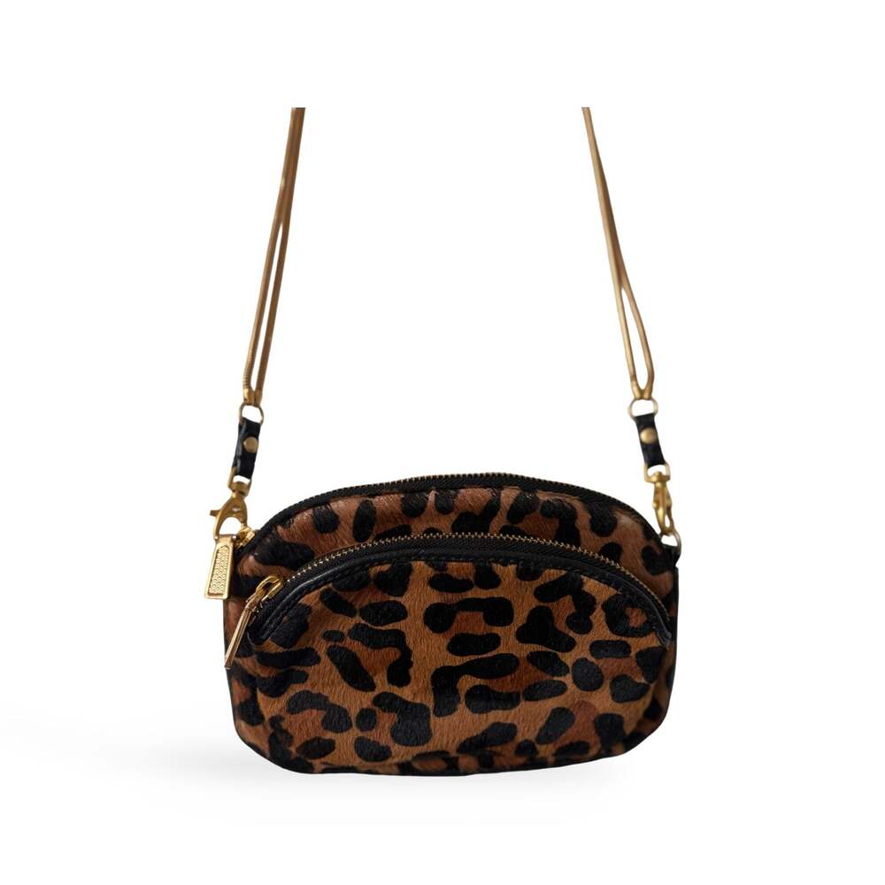 Rebecca Minkoff Leopard Calf Hair and Black Leather Crossbody Bag